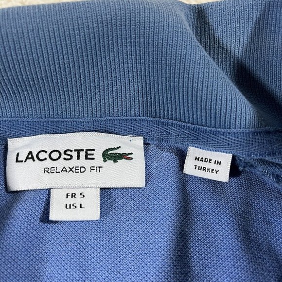 Lacoste Polo Shirt Mens Large Blue Big Alligator Golf Collared Short Sleeve - Picture 7 of 10